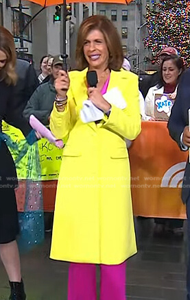 Hoda's yellow belted coat on Today