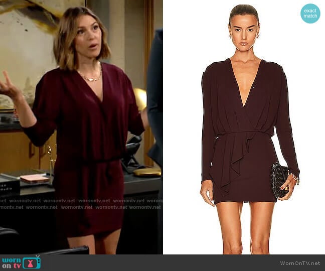 IRO Panoua Dress worn by Chloe Mitchell (Elizabeth Hendrickson) on The Young and the Restless