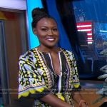 Janai’s mixed print midi dress on Good Morning America