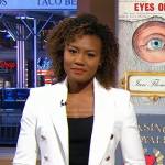 Janai’s white double breasted blazer on Good Morning America