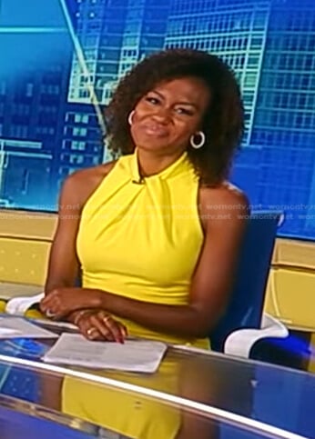 Janai’s yellow sleeveless dress on Good Morning America