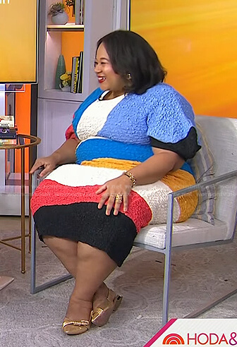 Jasmine Guillory’s multicolor textured dress on Today
