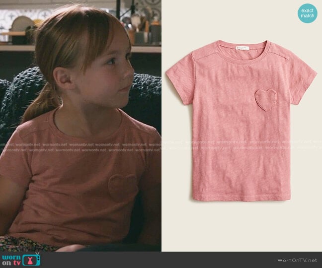 J. Crew Girls' Short-Sleeve Heart-Pocket T-Shirt worn by Gigi (Remington Blaire Evans) on The Resident