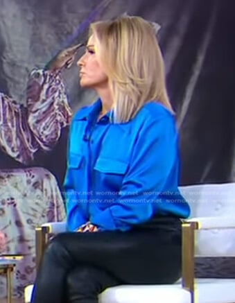 Jennifer’s blue satin crepe shirt on Good Morning America