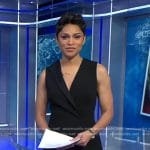Jericka’s black sleeveless v-neck dress on CBS Evening News