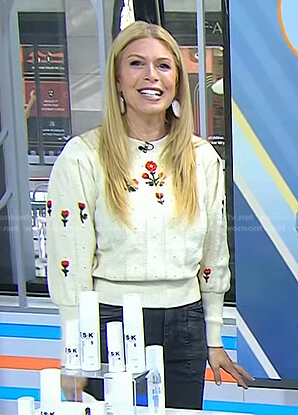 Jill’s ivory floral embroidered sweater on Today