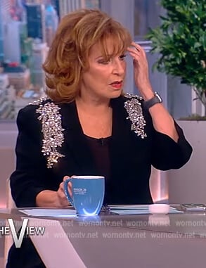 Joy’s black crystal embellished blazer on The View