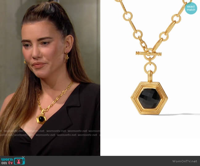 Julie Vos Palladio Statement Necklace worn by Steffy Forrester (Jacqueline MacInnes Wood) on The Bold and the Beautiful