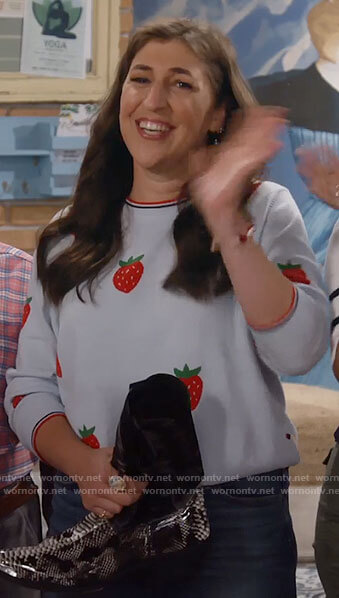 Kat's strawberry sweater on Call Me Kat