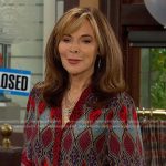 Kate’s mixed print blouse on Days of our Lives