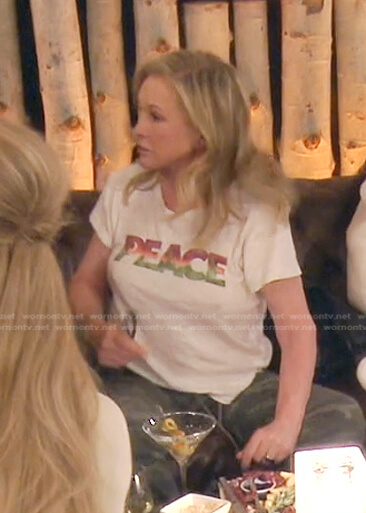 Kathy’s peace tee on The Real Housewives of Beverly Hills