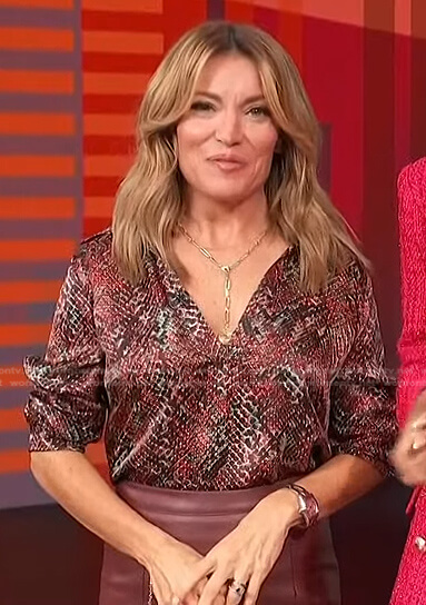 Kit’s snake print blouse on Access Hollywood