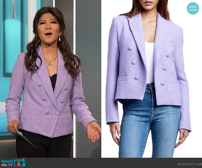 L'Agence Brooke Double Breasted Crop Blazer worn by Julie Chen on Big Brother