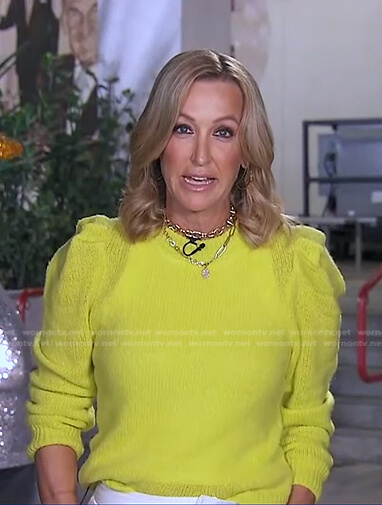 Lara’s yellow puff sleeve sweater on Good Morning America