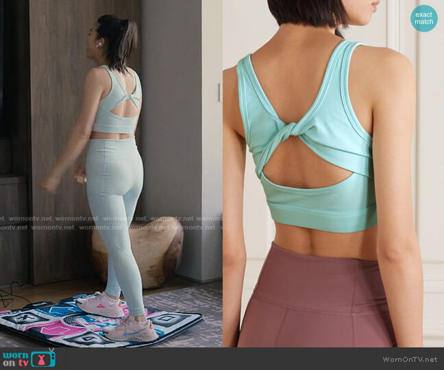 Le Ore Bari Sports Bra in Mint worn by Ingrid Yun (Arden Cho) on Partner Track