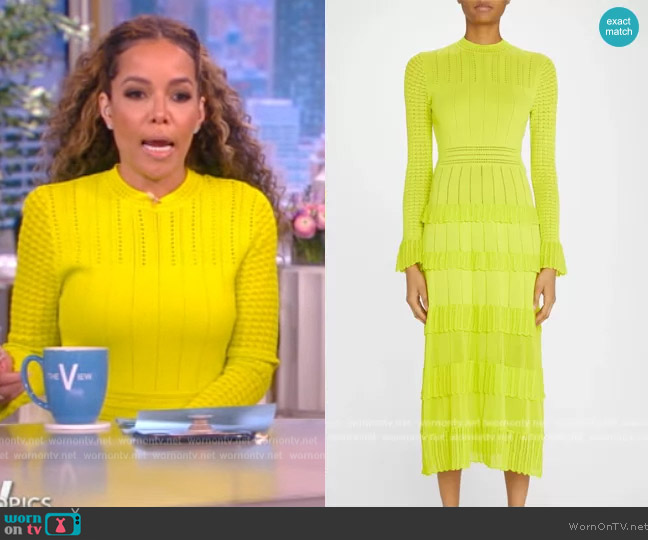 WornOnTV: Sunny’s yellow pointelle knit dress on The View | Sunny ...