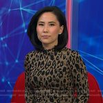 Vicky’s leopard print long sleeve dress on NBC News Daily