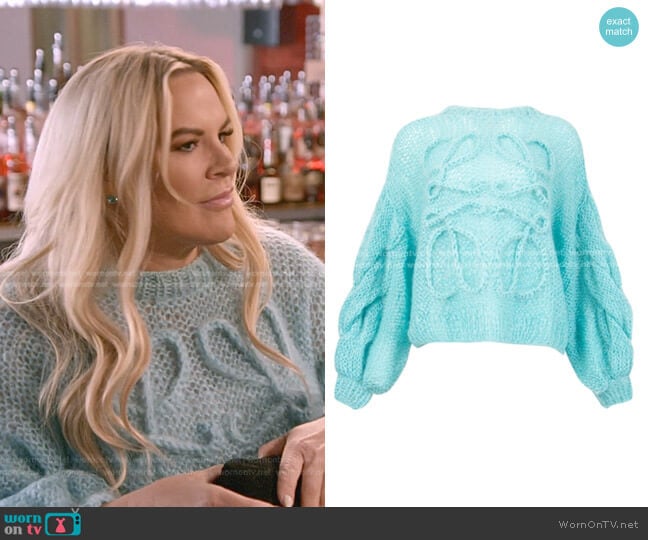 Loewe Puff Sleeve Mohair Sweater worn by Heather Gay on The Real Housewives of Salt Lake City