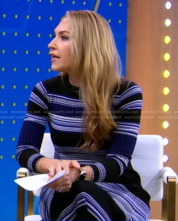 Lori's blue striped ribbed dress on Good Morning America
