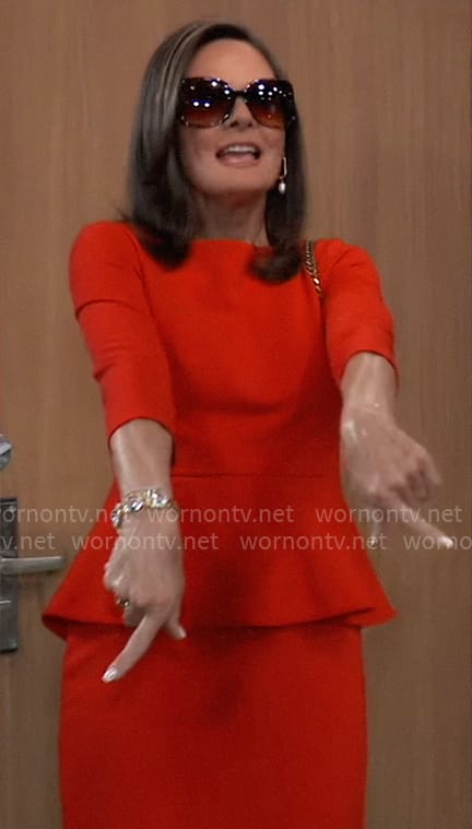 Lucy's red peplum dress on General Hospital