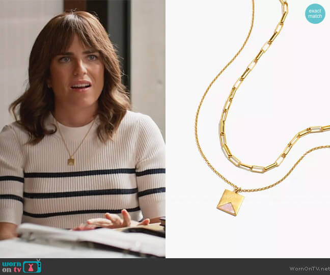 Madewell Palisade Pendant Necklace Set worn by Marina (Karla Souza) on Home Economics