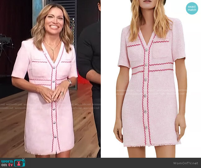 Maje Rirose Tweed Dress worn by Kit Hoover on Access Hollywood