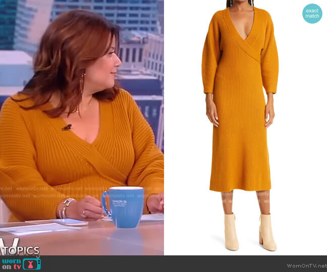 Mara Hoffman Samira Long Sleeve Organic Cotton Blend Sweater Dress worn by Ana Navarro on The View