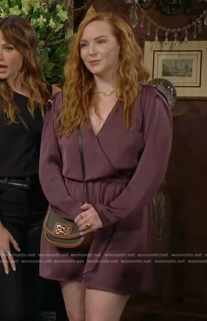 Mariah’s purple long sleeve dress on The Young and the Restless