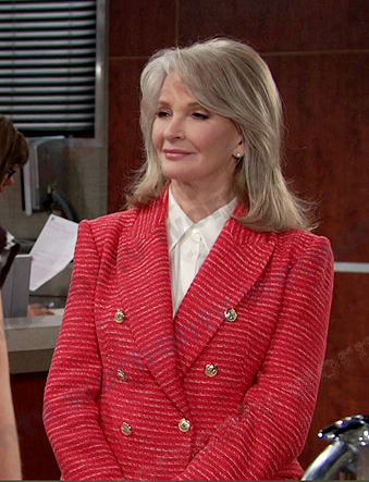 Marlena’s red tweed blazer on Days of our Lives