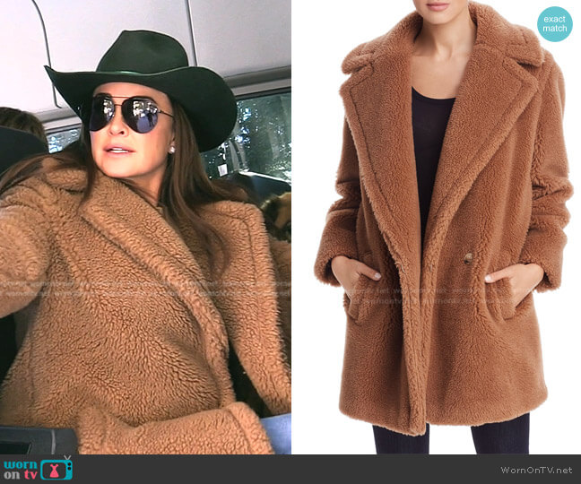 Max Mara Ofelia Teddy Coat worn by Kyle Richards on The Real Housewives of Beverly Hills