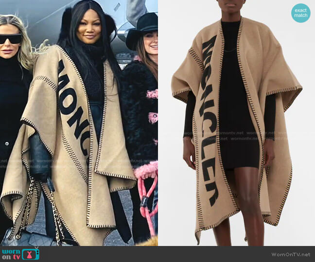 Moncler Wool-Blend Poncho worn by Garcelle Beauvais on The Real Housewives of Beverly Hills