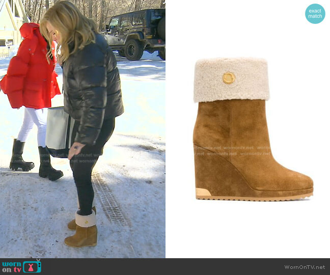 Moncler Zannie Wedge Boots worn by Kathy Hilton on The Real Housewives of Beverly Hills