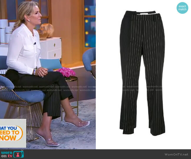 Monse Two-Tone Pinstripe Cropped Trousers worn by Dr. Jennifer Ashton on Good Morning America
