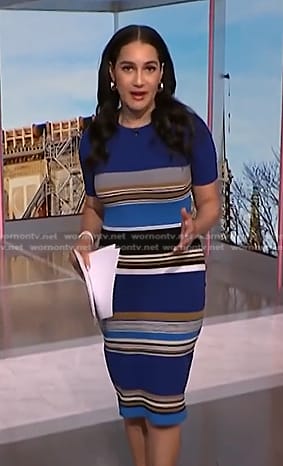 Morgan’s blue striped dress on NBC News Daily