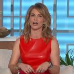 Natalie’s red sleeveless leather dress on The Talk