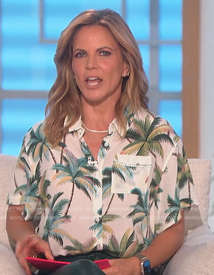 Natalie’s palm print blouse on The Talk