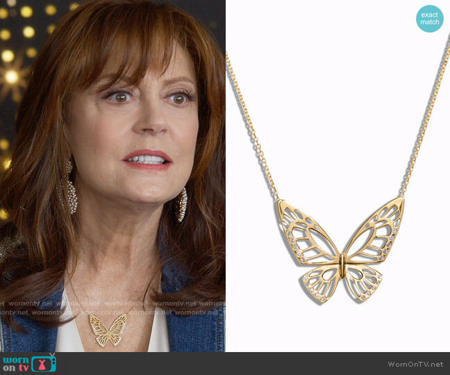 Nyrelle Monarch Butterfly Necklace worn by Dottie Cantrell Roman (Susan Sarandon) on Monarch