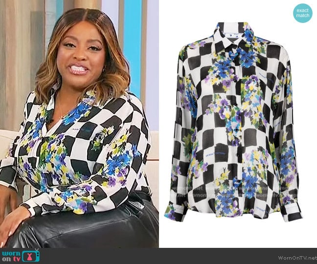 Off-White New Basic floral shirt worn by Sherri Shepherd on Sherri