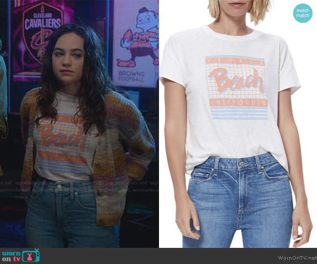 Paige Ryo Venice Beach Graphic Tee worn by Samantha LaRusso (Mary Mouser) on Cobra Kai