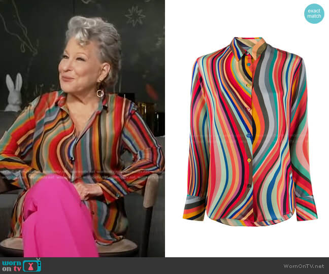 PS Paul Smith Swirl-Print Silk Shirt worn by Bette Midler on Good Morning America