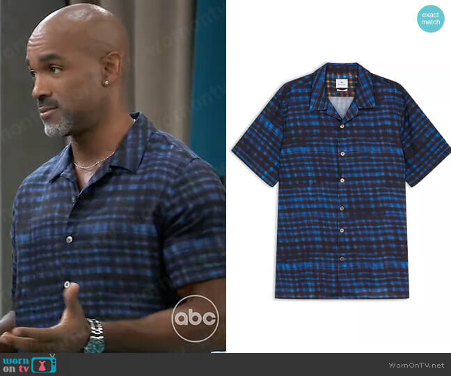 Paul Smith Camp Shirt worn by Curtis Ashford (Donnell Turner) on General Hospital