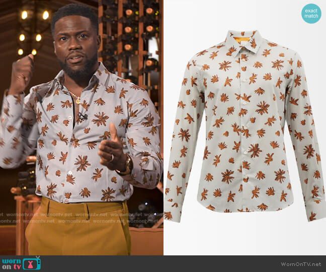 Paul Smith Floral-print cotton-poplin shirt worn by Kevin Hart on Hart to Heart
