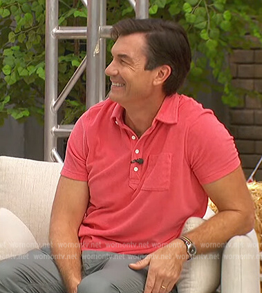 Jerry's pink polo shirt on The Talk