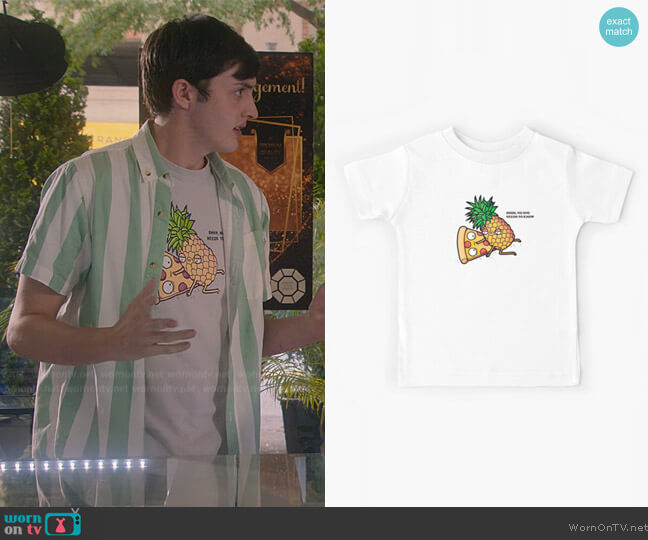 Memeshirtees at RedBubble Pizza and Pineapple Classic T-shirt worn by (Gianni DeCenzo) on Cobra Kai