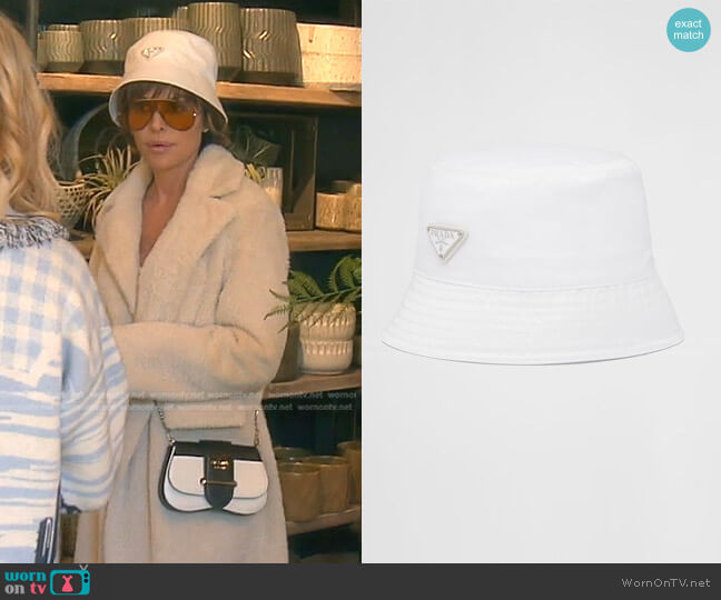 Prada Re-Nylon Bucket Hat worn by Lisa Rinna on The Real Housewives of Beverly Hills