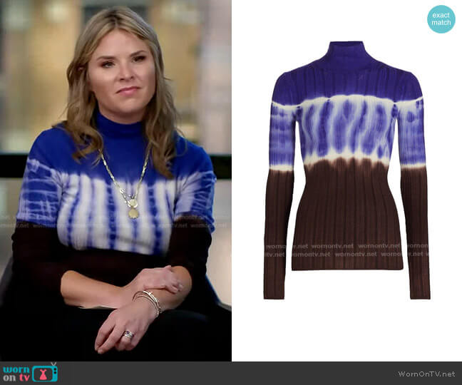 Proenza Schouler White Label Dip-Dye Wool Turtleneck Sweater worn by Jenna Bush Hager on Today