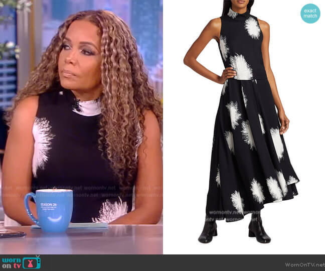 Proenza Schouler Feather Dot Sleeveless Jersey Midi Dress worn by Sunny Hostin on The View