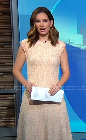 Rebecca’s orange tweed dress on Good Morning America