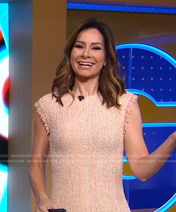 Rebecca’s orange tweed dress on Good Morning America