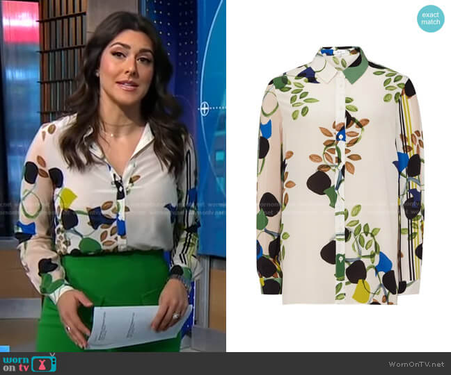 Reiss Jura Abstract Floral Blouse worn by Erielle Reshef on Good Morning America